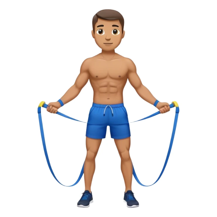 fit man with blue shorts resistance bands exercises sticker