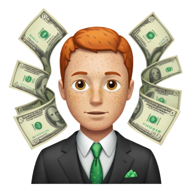The profit printer himself ! Money man with freckles sticker