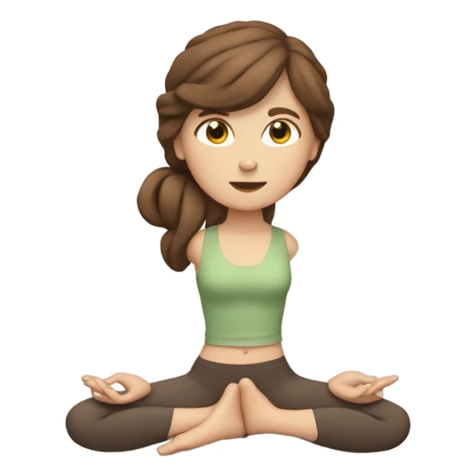 White girl brown hair doing yoga  sticker