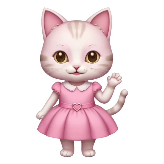 happy girl cat wearing a birthday dress sticker