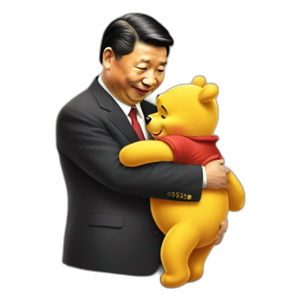 xi jinping Hugging winnie the pooh sticker