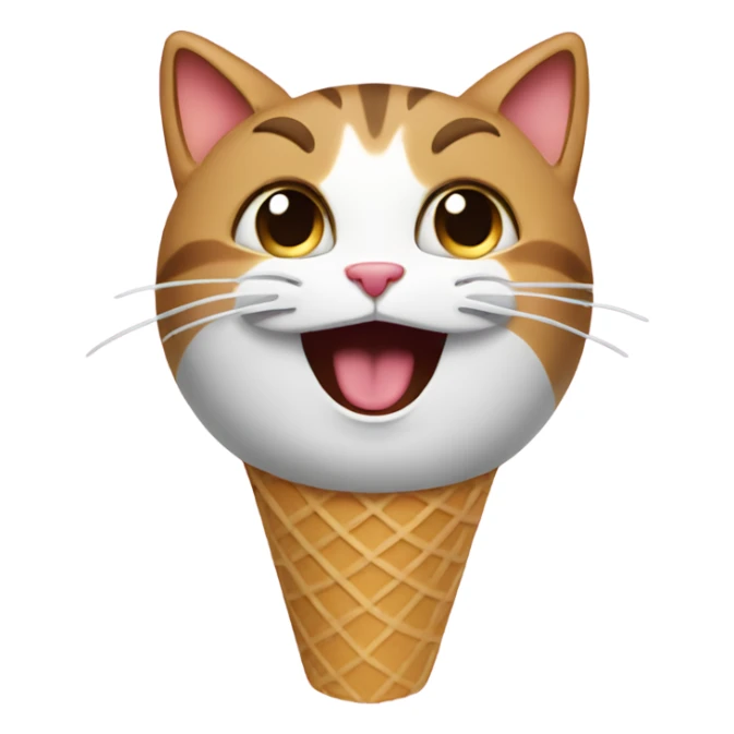 Cat singing in an ice cream cone  sticker