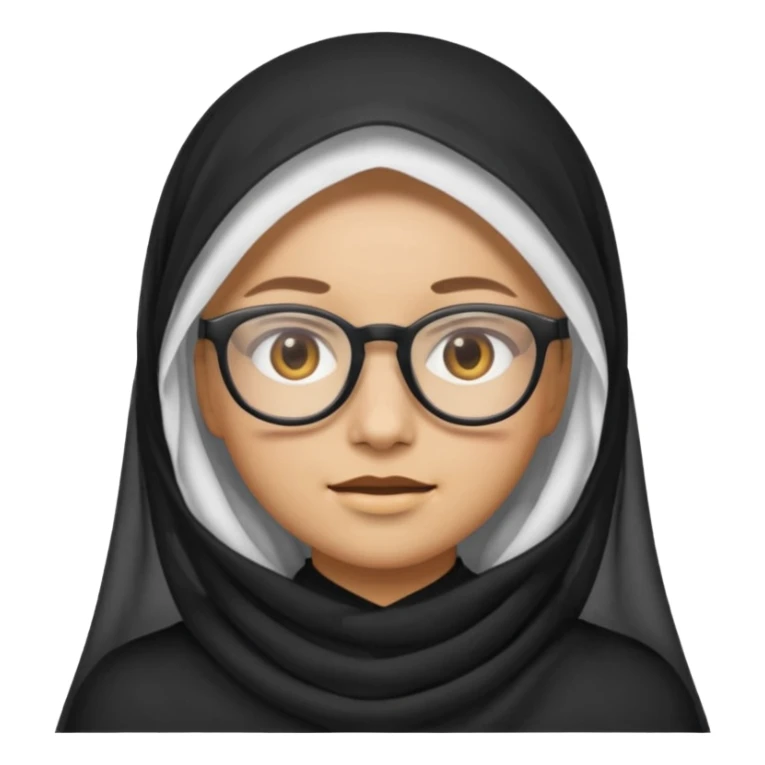 A veiled emoji wearing glasses sticker