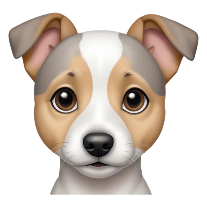 Jack russel terrier with gray markings and gray ears sticker