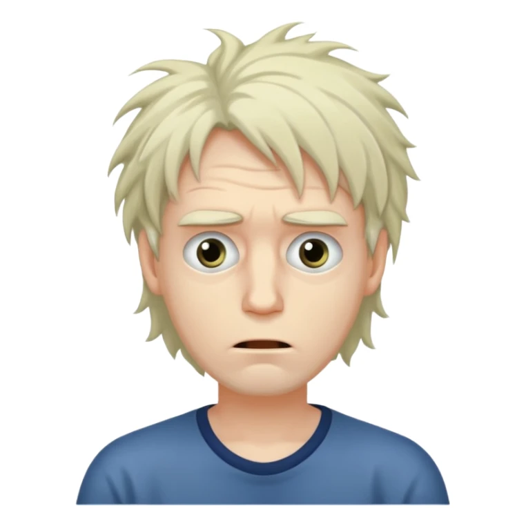 Weak man with disheveled hair sick sticker