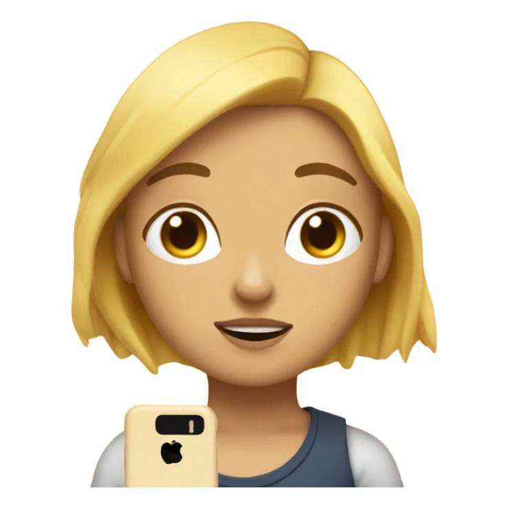 Chica con pelo rubio durmiendo y chica rubia con teléfono y con iPhone 15 sticker