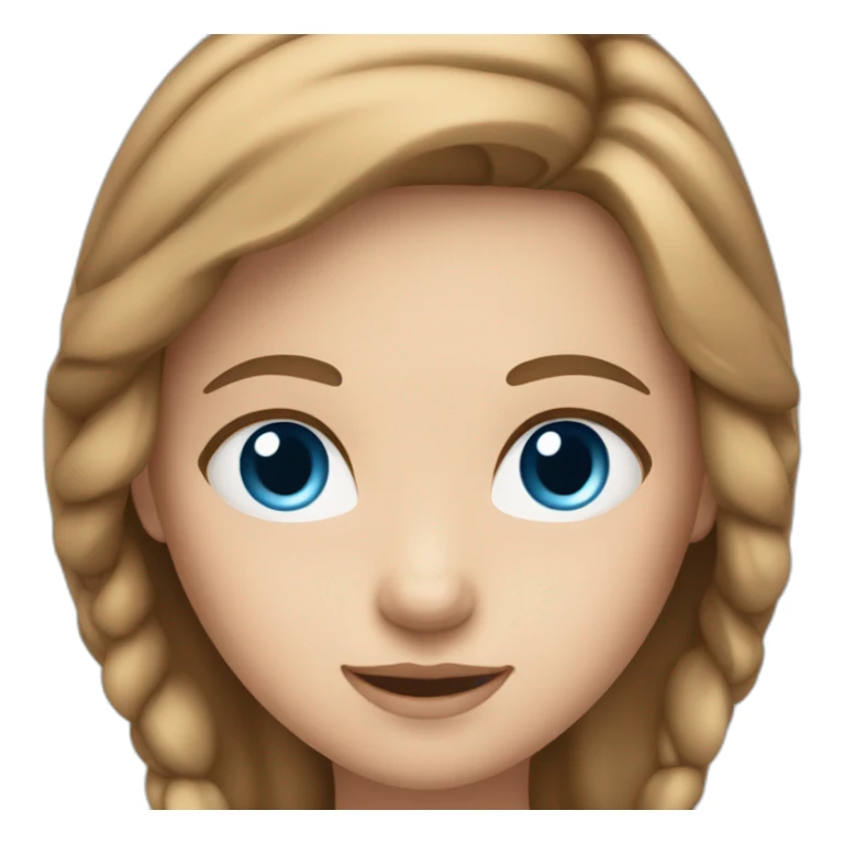 a girl with blue eyes and light brown hair sticker