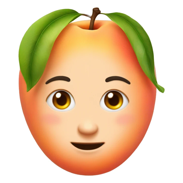 face made out of a peach sticker