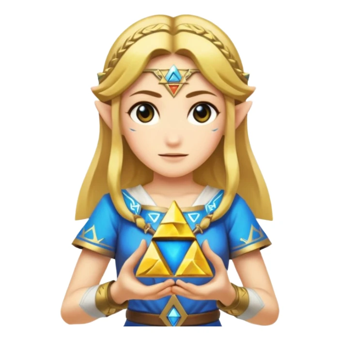 Zelda holding the Triforce sticker