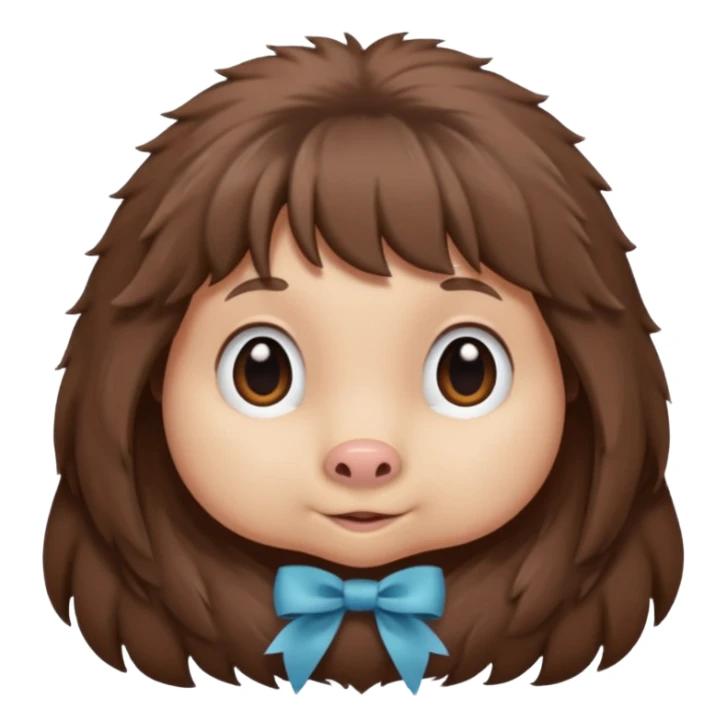 mole with hair ribbon sticker