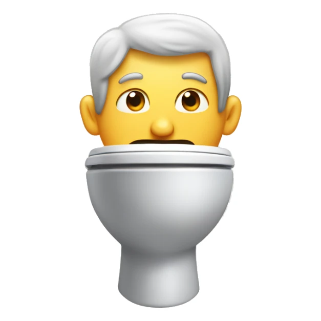 Man head coming out of toilet sticker