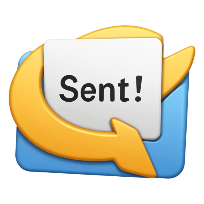 animated gif the word "Sent!" sticker