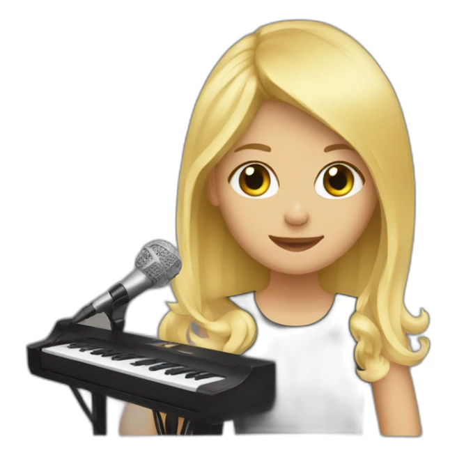 Blonde girl making music sticker