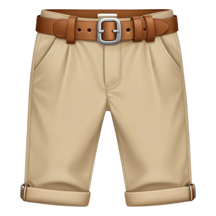 beige casual pants with brown belt sticker