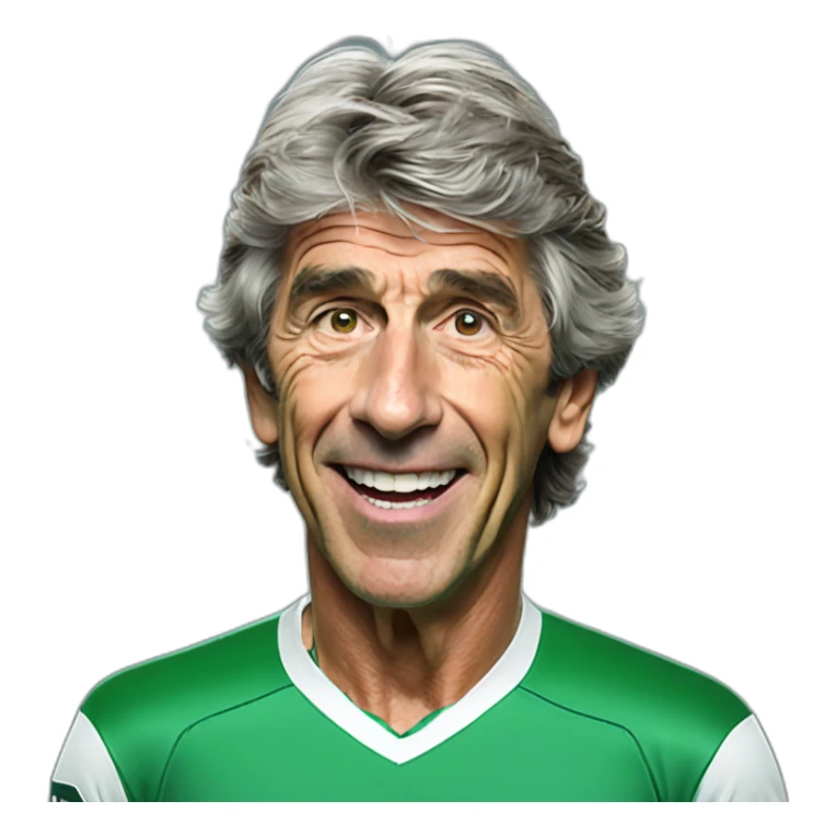 Hiperrealist Manuel pellegrini celebration goal with betis tshirt sticker