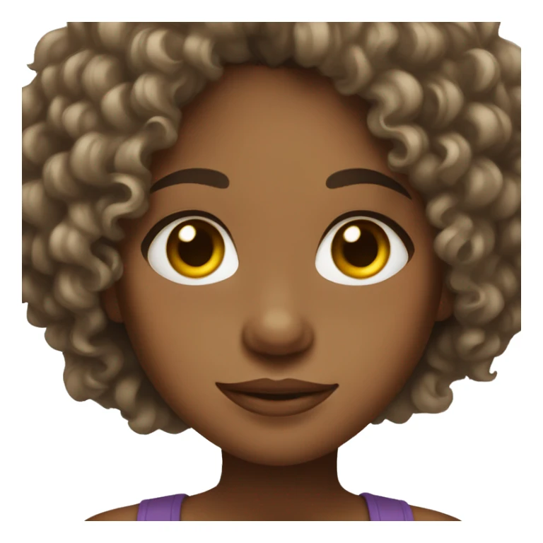 brown girl with curly hair and brown eyes sticker