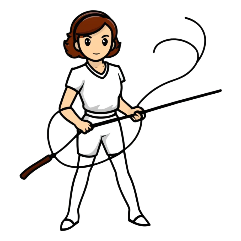 woman holding a whip sticker
