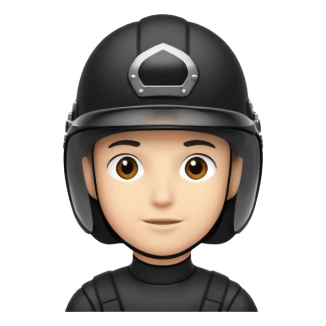 a person wearing a black helmet  sticker