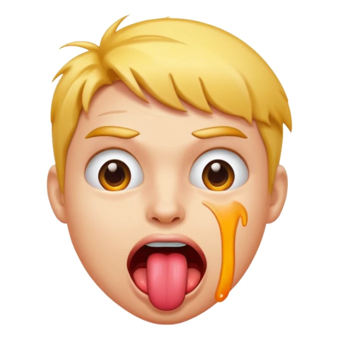 Hot/sweaty tongue-out face — hot, crazy fun, wild mood sticker