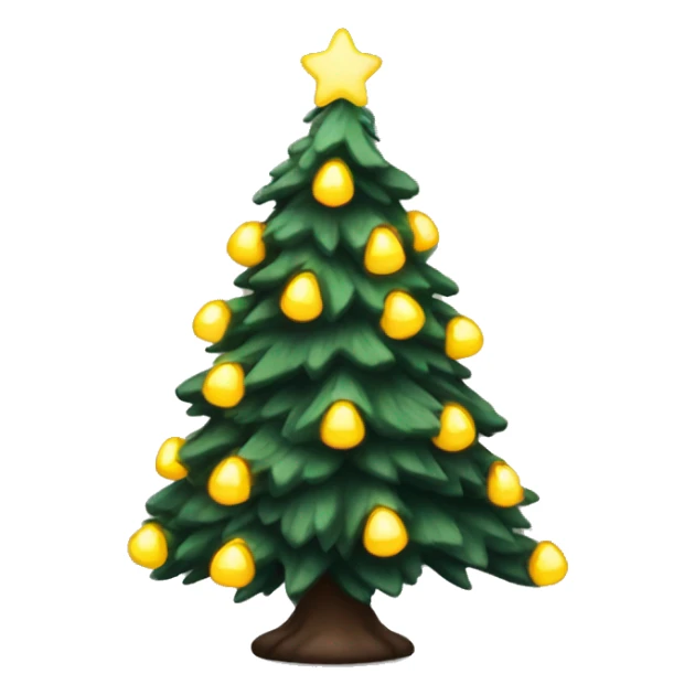 Cozy Christmas tree with yellow lights sticker