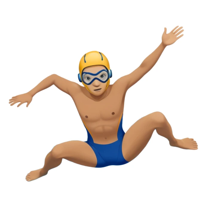 determined pool diver dives into a pool of confidence blue water underneath  sticker