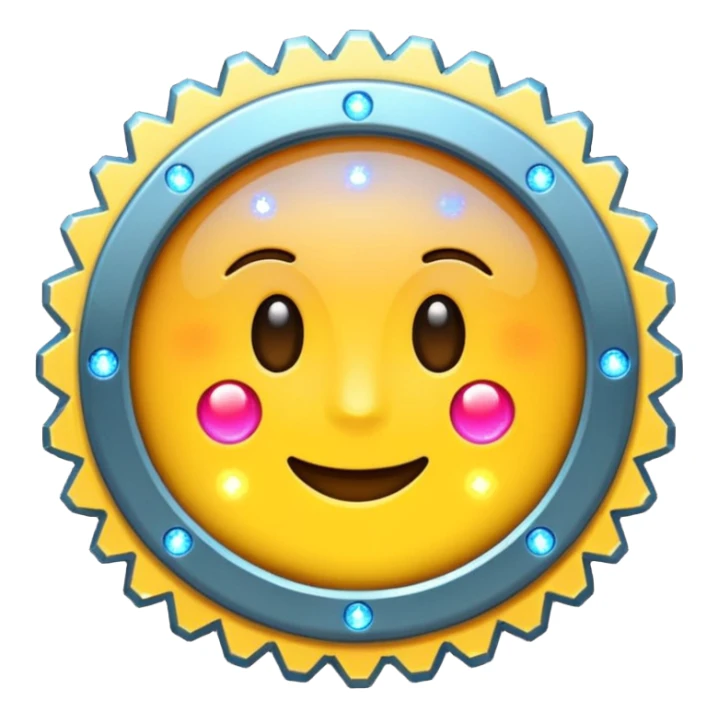 chip or brain icon emoji with digital sparkles representing artificial intelligence sticker