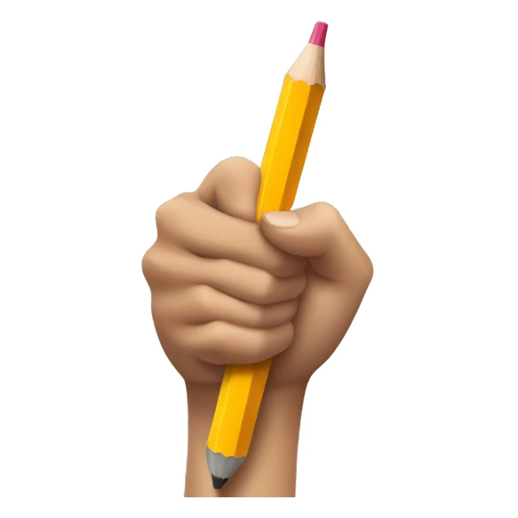 hand holding a big pencil in fist sticker