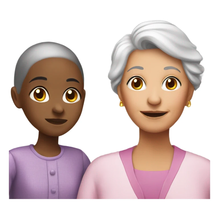 Grandmother with a girl sticker