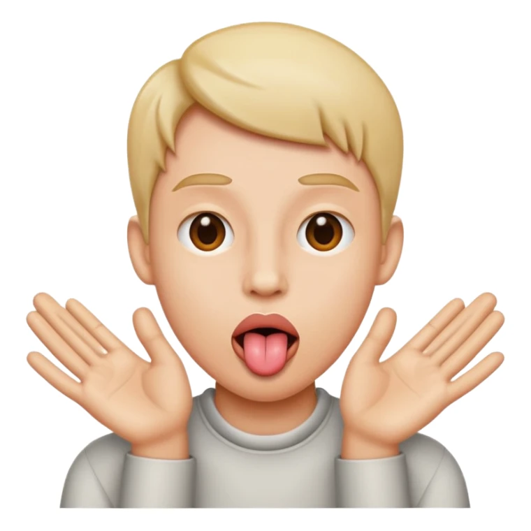 tounge out with teo hands on the sude sticker