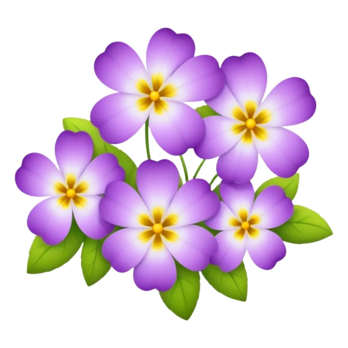 Small four-petal purple flowers with white and yellow inside  sticker