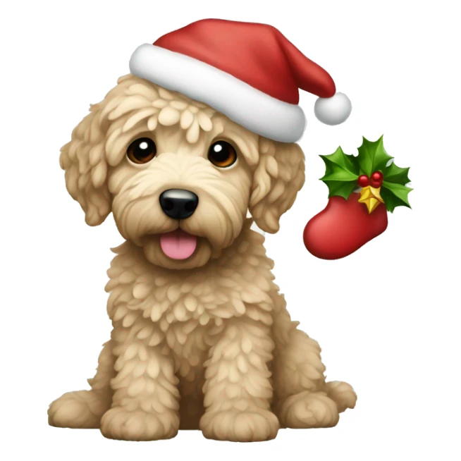 Christmas cavagoldendoodle sticker