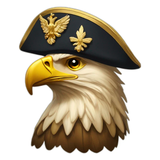 golden imperial eagle with napoleon tricorne hat sticker