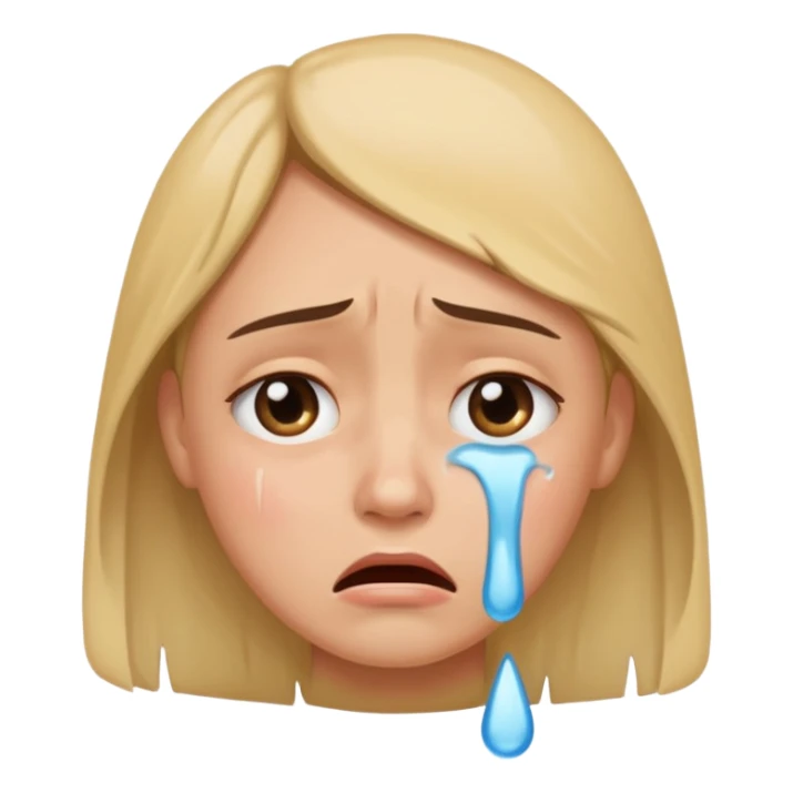 a person crying with realistic tears and expressive face sticker