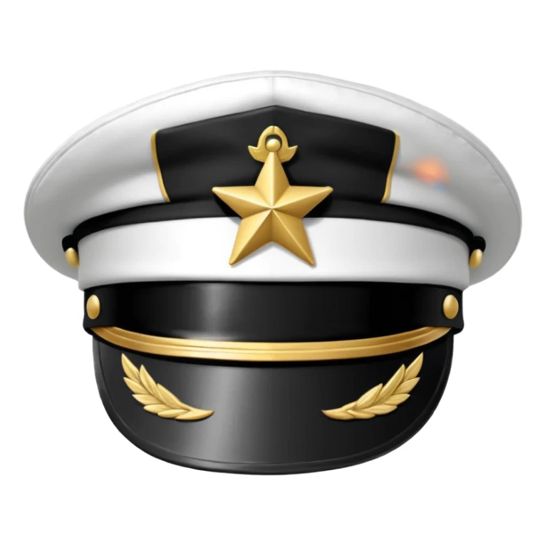 white captain hat closeup alone sticker