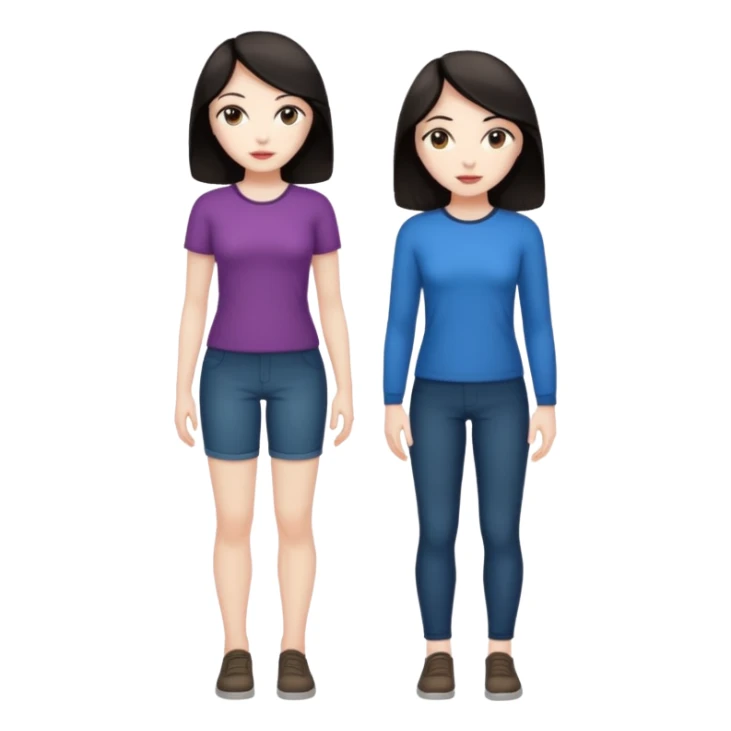 Naked woman full body dark hair sticker