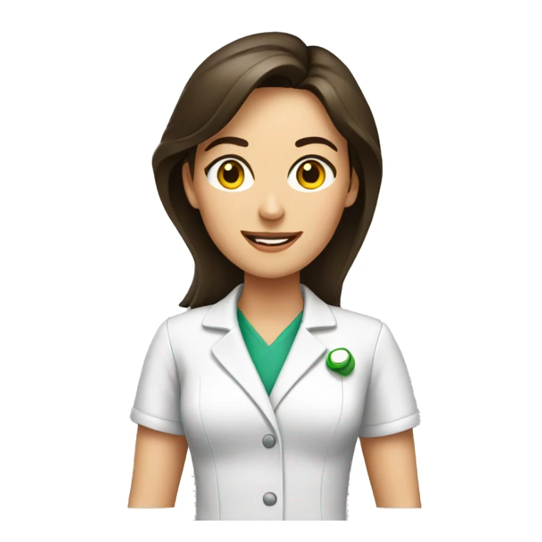 brunette female nutritionist, food sticker