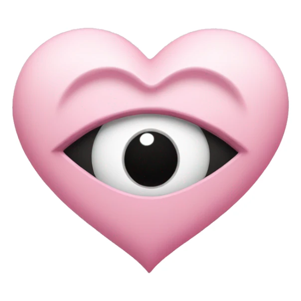 Pink pale heart with black and white eye in the middle  sticker