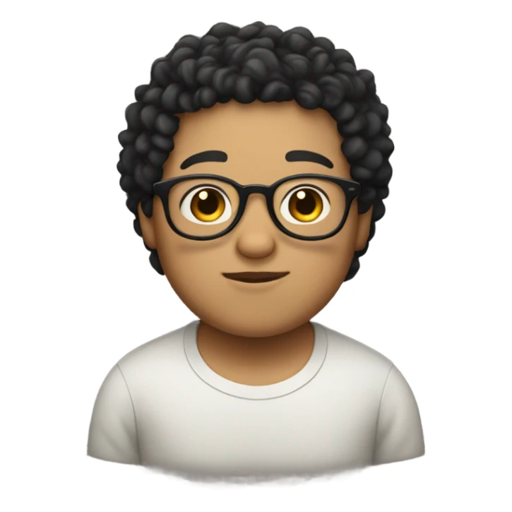 boys with curly and black hair,fat with glasses sticker