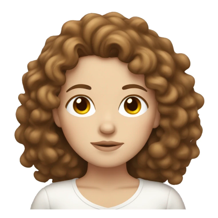 white girl with brown curly hair sleeping sticker