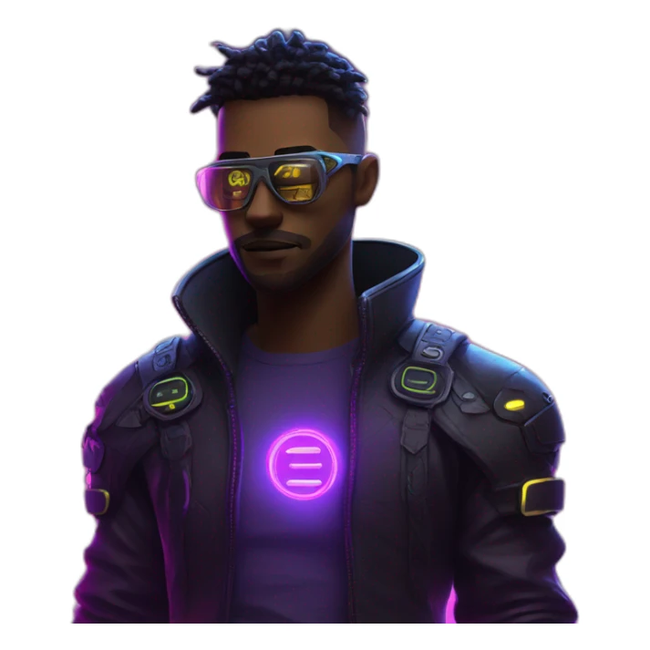 Password hero in a cyberpunk environment with neon lighting. sticker