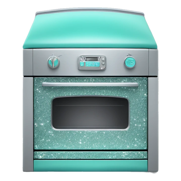 Realistic tiffany blue and silver diamond glitter oven. sticker