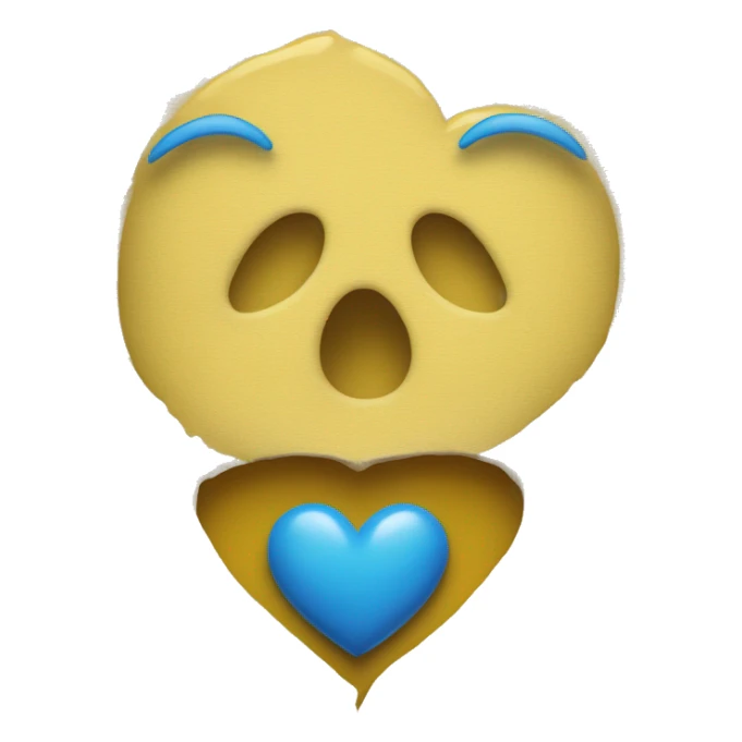 yellow-blue heart on the cover of the book sticker