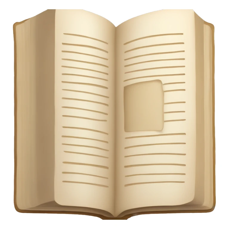 An open, hardcover book, depicted with a beige cover. Commonly used for various content concerning reading, writing, learning, and schooling. sticker