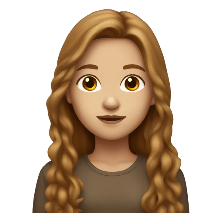 girl with brown reddish long hair light skin and brown eyes  sticker