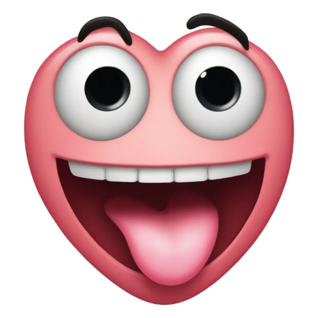 heart eyes with tongue out sticker