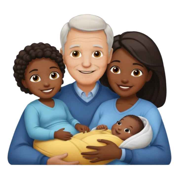 Old white man younger black women and baby sticker