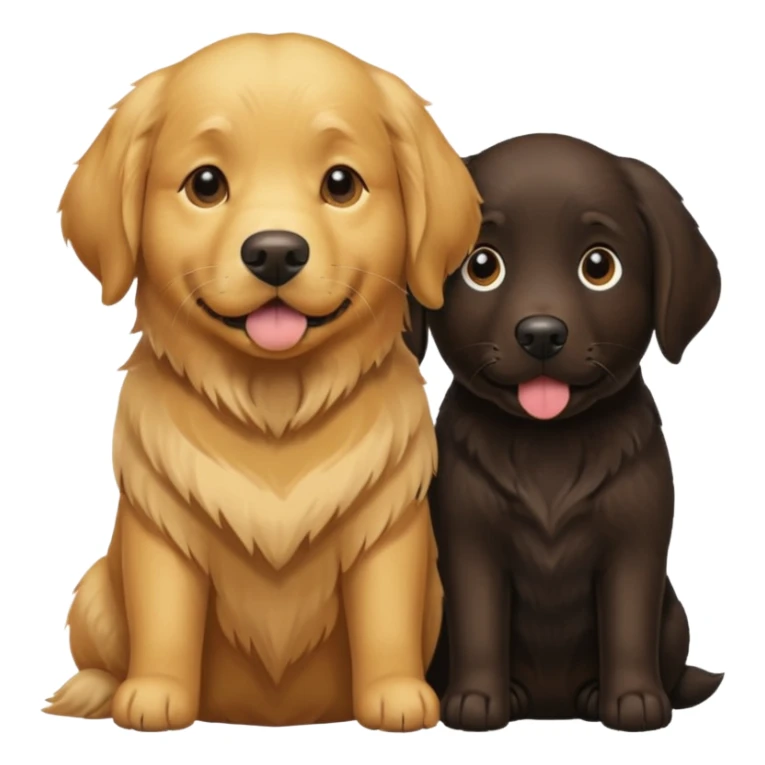 old golden retriever and a black/brown lab sticker