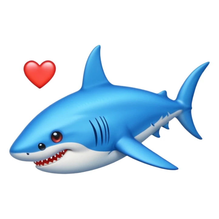 Crea un tiburón con ojos de corazón sticker
