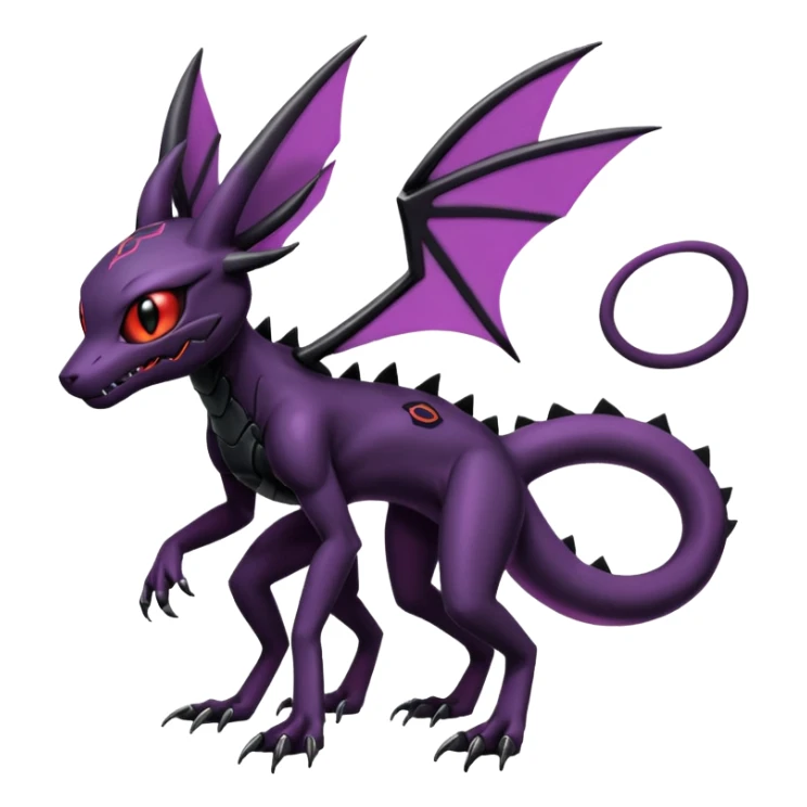 Gothic Evil Edgy Badass Cool Genesect-Umbreon-Salandit-Fakémon-hybrid-creature (full body)  sticker