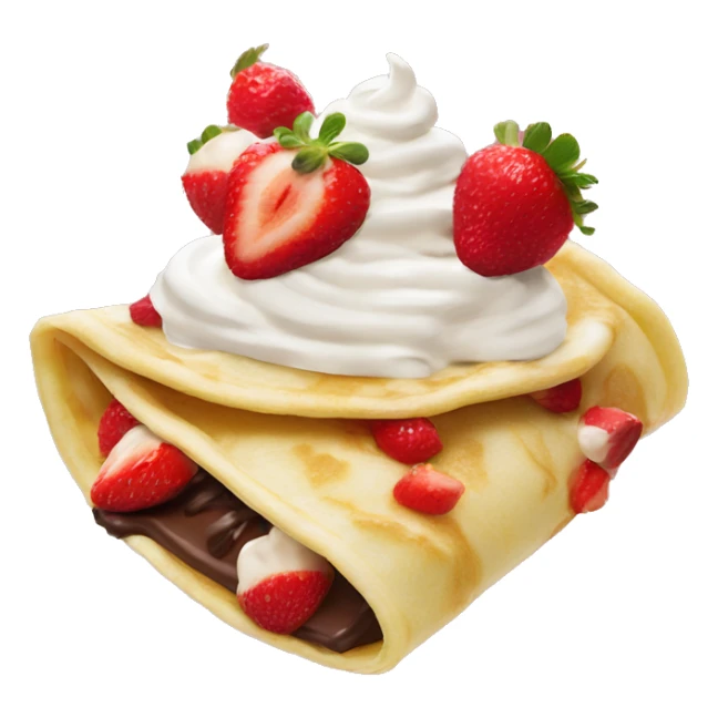 Crêpe with strawberries chocolate banana and whipped cream sticker